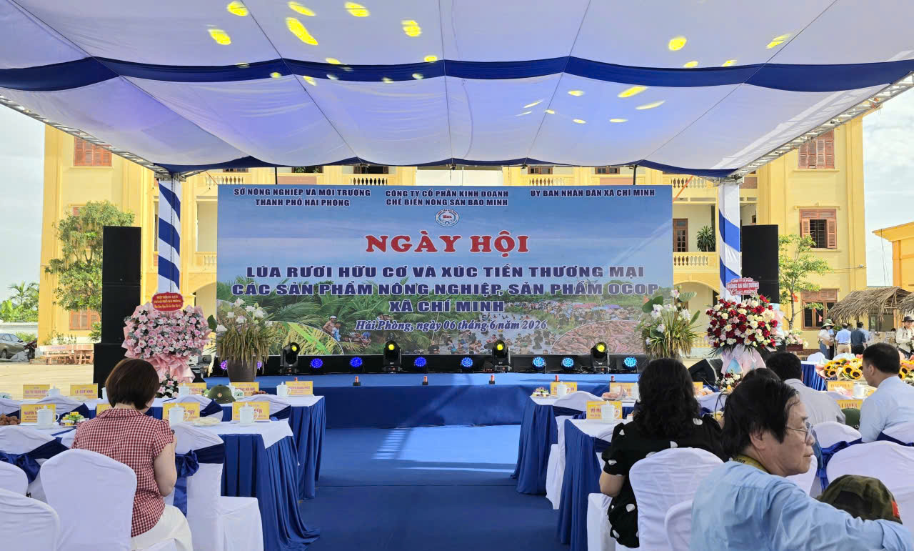 Hải Phòng: Sôi nổi Ngày hội lúa rươi hữu cơ và xúc tiến thương mại sản phẩm OCOP tại xã Chí Minh